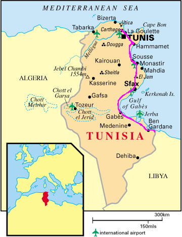 carte de la Tunisie